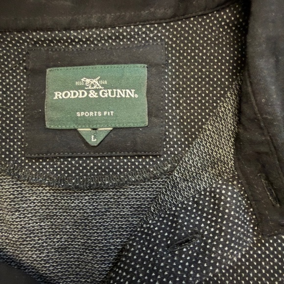 Rodd & Gunn Sports Fit Black Dotted Collared Short Sleeve Polo Shirt - Picture 8 of 8